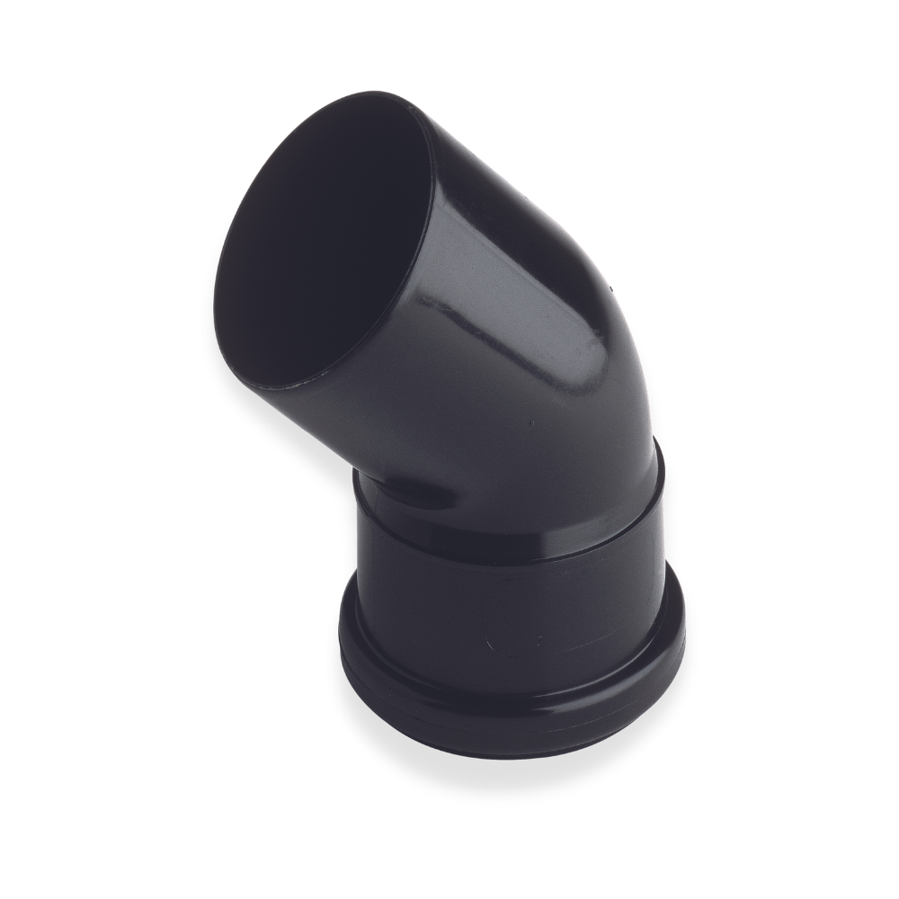 Verbindungsbogen schwarz DN110/45°