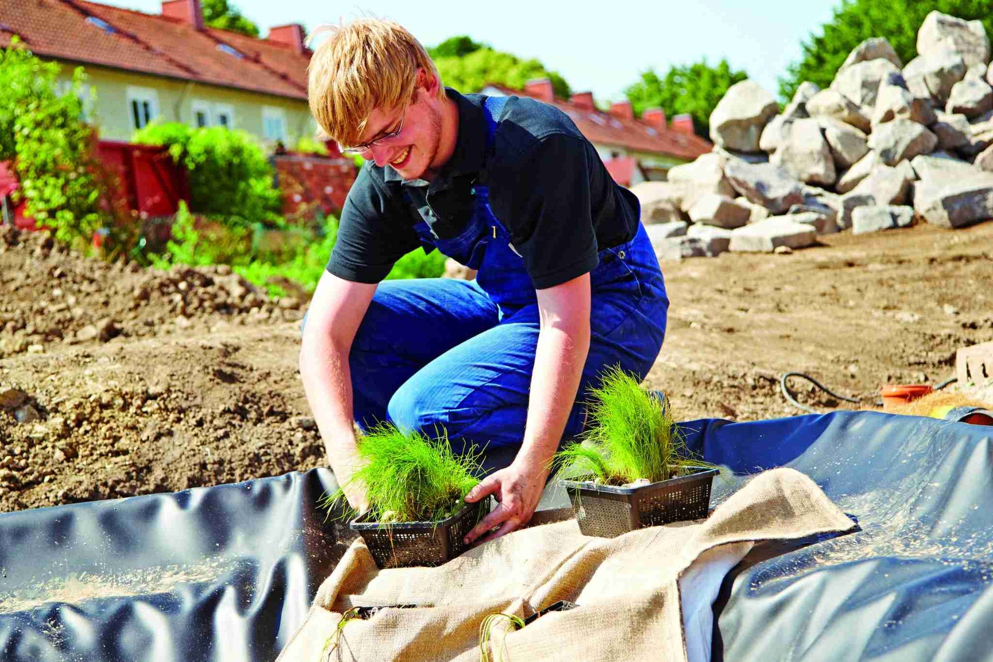 Planzenkörbe Teich einfplanzen
